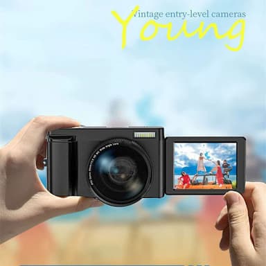 Digitalkamera 4K 48MP 3,0 tommer IPS fast fokus Sort