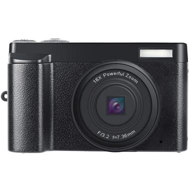 Digitalkamera 4K 48MP 3,0 tommer IPS fast fokus Sort