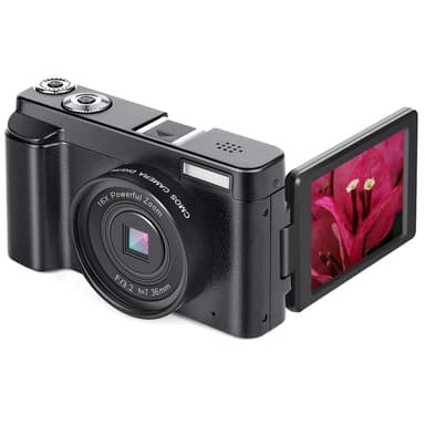 Digitalkamera 4K 48MP 3,0 tommer IPS fast fokus Sort