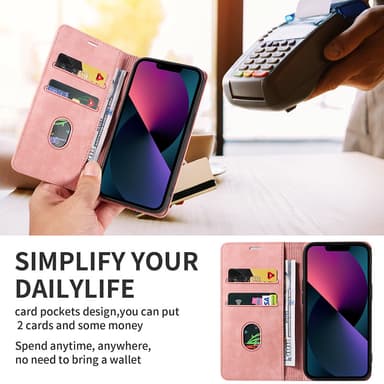 Magnetisk lærveske til Google Pixel 8 Pro Rosa