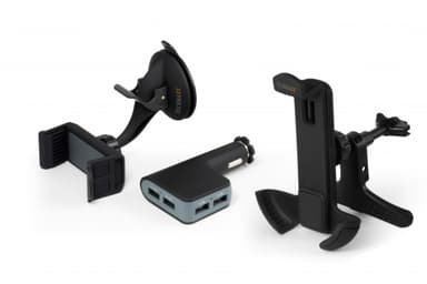Technaxx bilholder for smarttelefoner + billader med 4x USB-port (TE08)