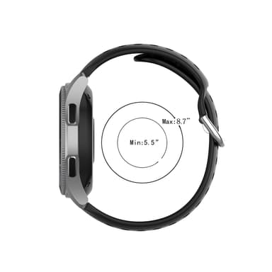 Ensfarget sportsarmbåndsklokkerem for Samsung Galaxy Watch 20 mm Sort