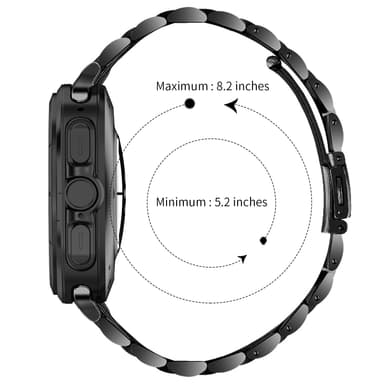 Klokkebånd i rustfritt stål for Samsung Galaxy Watch 7 Ultra 47MM Sort