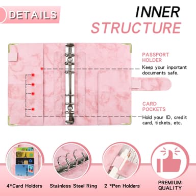 Budsjettplanlegger, A6 med ringperm Rosa