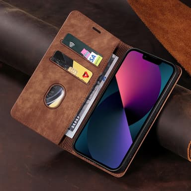 Magnetisk lærveske til Google Pixel 8 Pro Brun