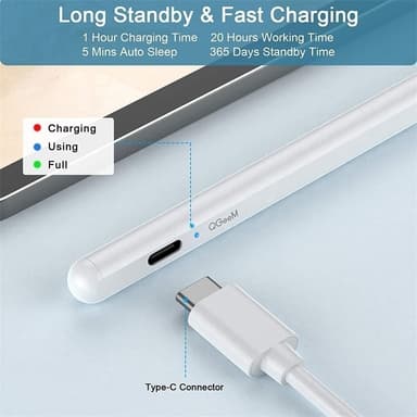 NÖRDIC Stylus Pen for iPad med Palm Rejection og magnetisk feste kompatibel med Apple iPad/iPad Pro/Mini iPad Air