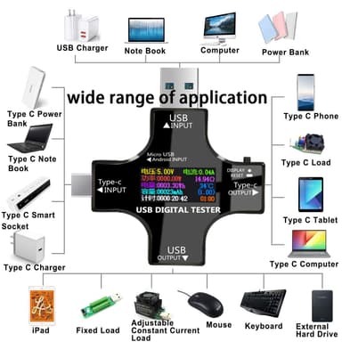 NÖRDIC USB digital tester for å måle strøm