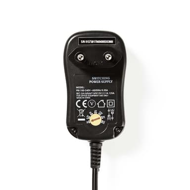 Nedis Universal AC strømadapter | 12 W | 3 - 12 V DC | 1.80 m | 2.0 A | 6 plug(s) | Sort
