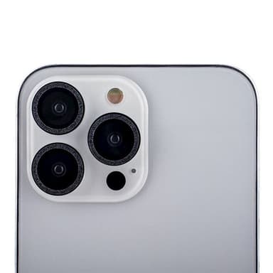 Herdet deksel for kamera for iPhone 16 - Svart/Glitter