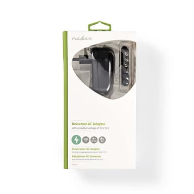 Nedis Universal AC strømadapter | 12 W | 3 - 12 V DC | 1.80 m | 2.0 A | 6 plug(s) | Sort
