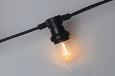 LY Sweden Premium lyslenke utendørs med flat kabel - 10m 10 utskiftbare E27-pærer