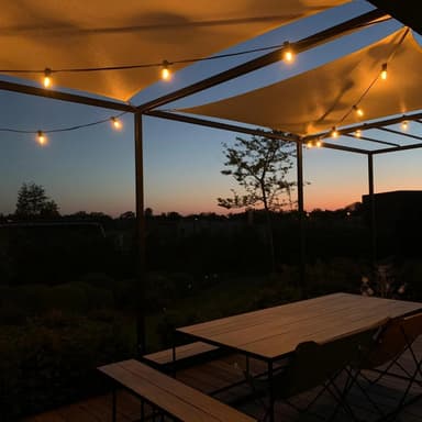 LY Sweden Premium lyslenke utendørs med flat kabel - 10m 20 utskiftbare E27-pærer
