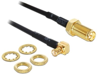 DeLOCK adapter, MCX ha - RP-SMA ho, 0,3m, svart