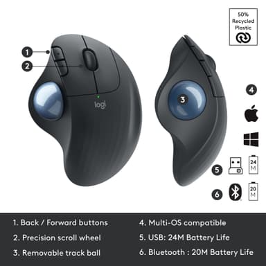 Logitech Ergo M575 mus (grafitt)