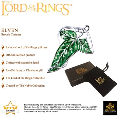Noble Collection Lord of the Rings halskjede (Elven Leaf brooch)