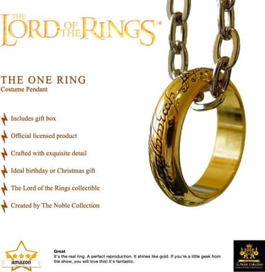 Noble Collection Lord of the Rings halskjede (The One Ring)