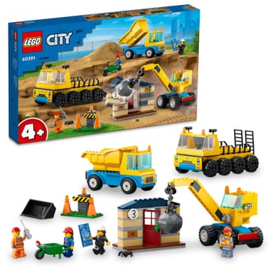 LEGO City Anleggsmaskiner og kran med rivningskule 60391