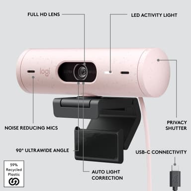 Logitech Brio 500 webkamera (rose)