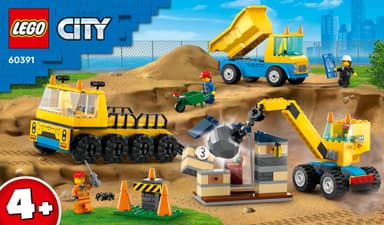 LEGO City Anleggsmaskiner og kran med rivningskule 60391