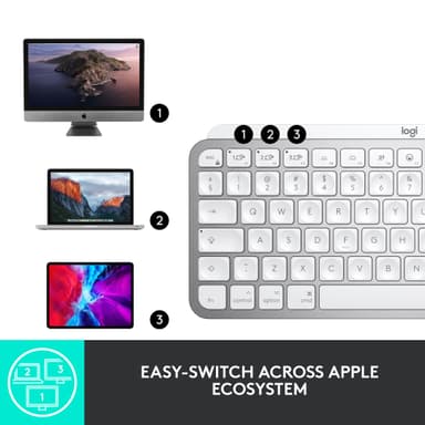 Logitech MX Keys Mini trådløst tastatur for Mac (pale gray)