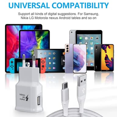 Ladeadapter dobbel port USB-A 2.4A Maks 15W