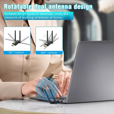 NÖRDIC USB-A langtrekkende Bluetooth 5.4-adapter med 150 meters rekkevidde.