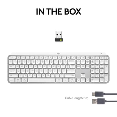 Logitech MX Keys S trådløst tastatur (lys grå)