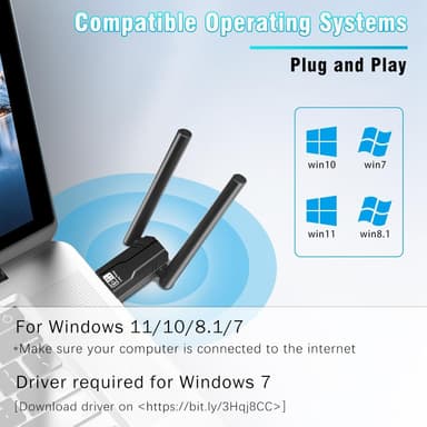 NÖRDIC USB-A langtrekkende Bluetooth 5.4-adapter med 150 meters rekkevidde.