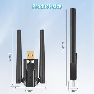 NÖRDIC USB-A langtrekkende Bluetooth 5.4-adapter med 150 meters rekkevidde.