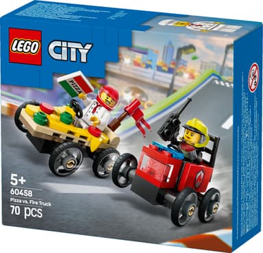 LEGO City Billøp mellom pizzabil og brannbil 60458