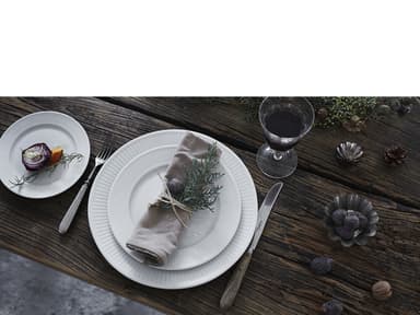Pillivuyt Plissé plate flat Dia 22 cm White