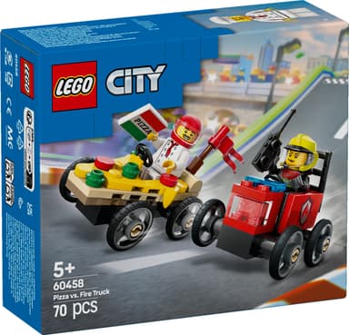 LEGO City Billøp mellom pizzabil og brannbil 60458
