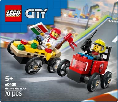 LEGO City Billøp mellom pizzabil og brannbil 60458