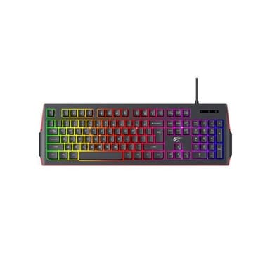 Havit Gaming-tastatur med RGB-belysning og multimediefunksjoner - svart