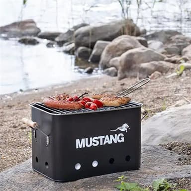 Bærbar Mustang Kullgrill Party – Grillrist i Forkrommet Stål, Enkel å Rengjøre