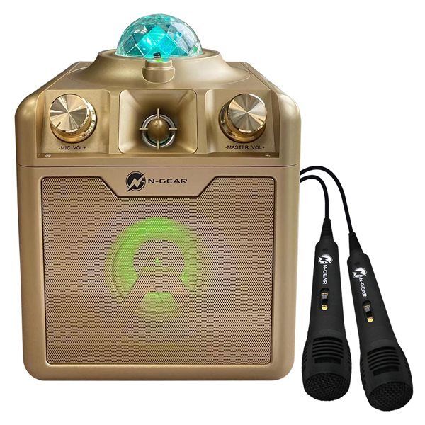 N-Gear Disco Star 710 karaokehøyttaler med Bluetooth og laserlysshow - Gull