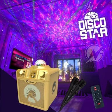N-Gear Disco Star 710 karaokehøyttaler med Bluetooth og laserlysshow - Gull