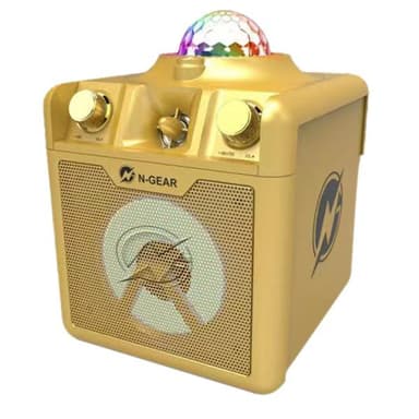 N-Gear Disco Star 710 karaokehøyttaler med Bluetooth og laserlysshow - Gull