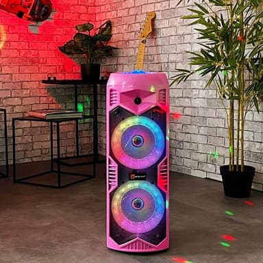 N-Gear Let's Go Party 5150-høyttaler med trådløs mikrofon og innebygd lys