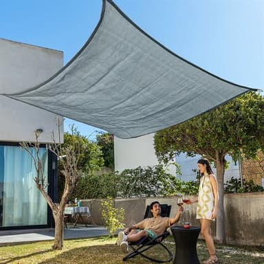 Rektangulært solseil med UV-beskyttelse 2x3m - Grå