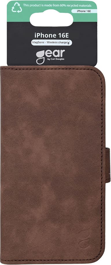 Gear iPhone 16E lommebokdeksel (brun)