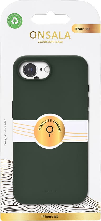 Onsala iPhone 16E silikondeksel (oliven)