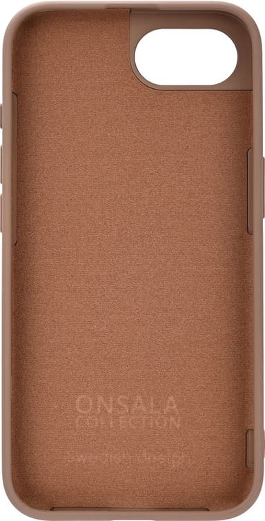 Onsala iPhone 16E silikondeksel (sjokolade)