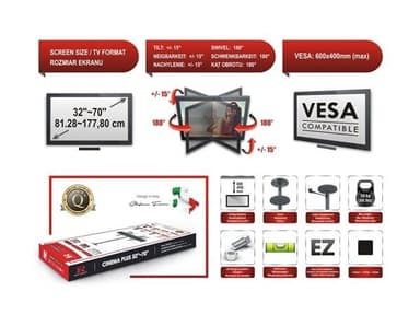 Veggfeste til LED-TV - CINEMA PLUS 32 ""-70""