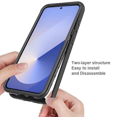Til Samsung Galaxy S25 / S24 PC+TPU-deksel med støtsikker telefonveske