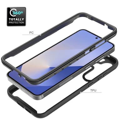 Til Samsung Galaxy S25 / S24 PC+TPU-deksel med støtsikker telefonveske