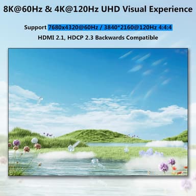 NÖRDIC KVM Switch 2 til 2 HDMI 8K60Hz 4K 120/144Hz 4xUSB3.1-støtte for UltraWide-skjerm