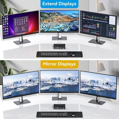 NÖRDIC DisplayPort 1.4 KVM-bryter 2 datamaskiner 3 skjermer 8K60Hz 4K144Hz trippel skjerm 4 USB 3.0 for 2 PC-er deler 3 skjermer