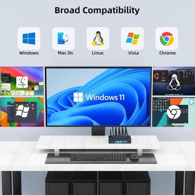 NÖRDIC KVM Switch 2 til 2 HDMI 8K60Hz 4K 120/144Hz 4xUSB3.1-støtte for UltraWide-skjerm