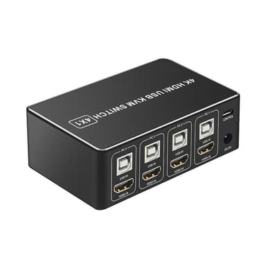 NÖRDIC KVM Switch 4 PC til 1 HDMI 4K 60Hz og 4xUSB HDCP 2.2